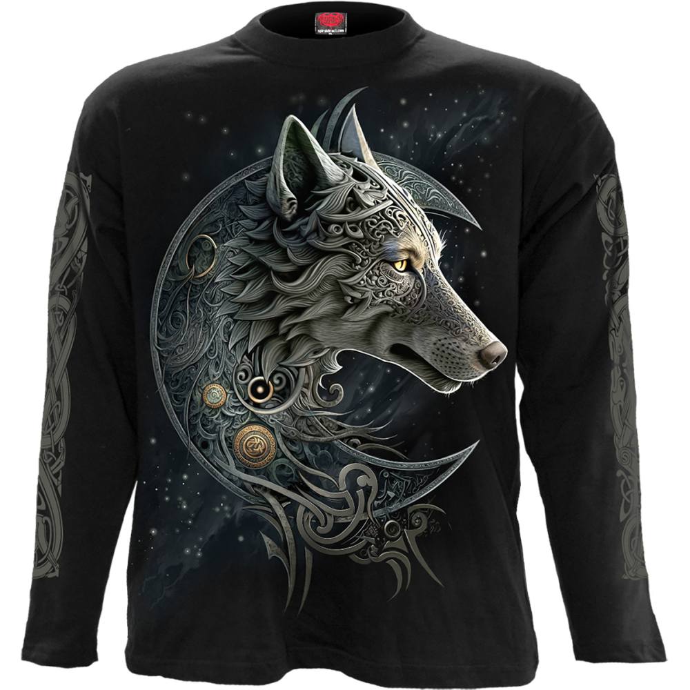 Spiral - Celtic Wolf Top à manches longues - Noir